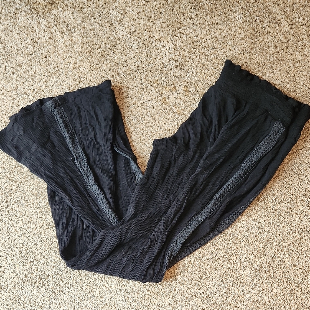 Forbidden | Semi-Sheer Black Wide-Leg Pants